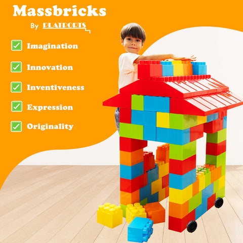 Image of Massbricks Jumbo Plastic Building Blocks 86 Pieces