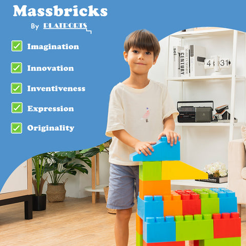 Image of MassBricks Large Blocks for Toddlers 48 pieces