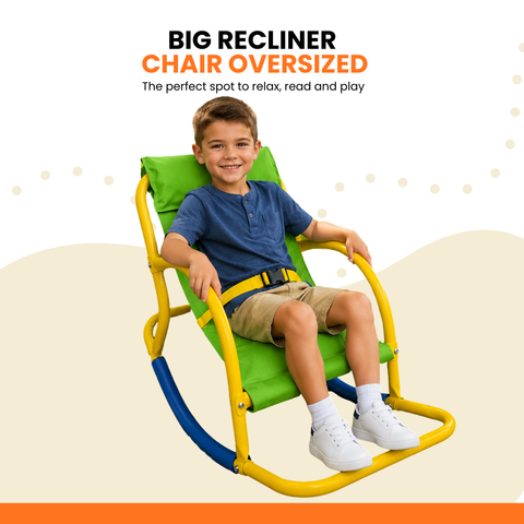 Image of PLATPORTS Big Recliner Chair Oversized - Living Room Chairs - Kids Saucer Chair Seesaw