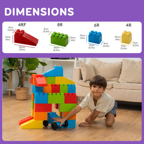 Image of MassBricks Large Blocks for Toddlers 48 pieces