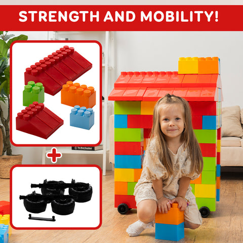 Image of Massbricks Jumbo Plastic Building Blocks 86 Pieces