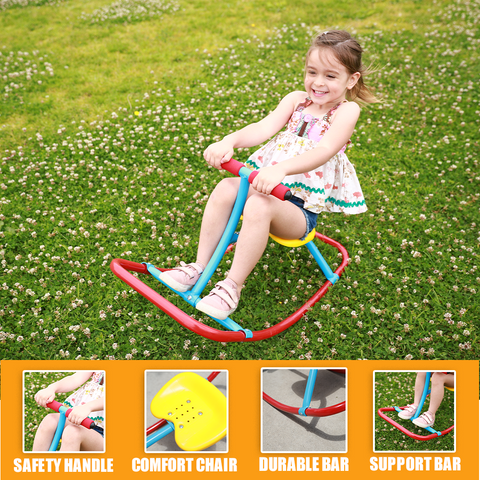 Image of PLATPORTS Kids Indoor Single Rocking Seesaw, Safety-Stable Wide Base Rocker for Ages 3 4 5 6