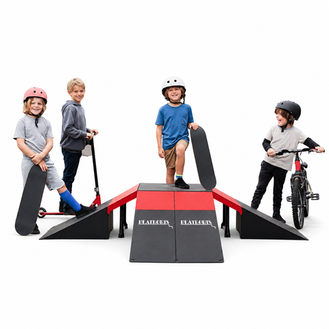 Image of Platports Skateboard Ramp Set for Kids Ages 6-12, BMX Bike Ramp, Scooter Ramp & RC Car Ramp, 20+ Modular Configurations, Backyard Skate Park with Tabletop Jump and Launch Ramps