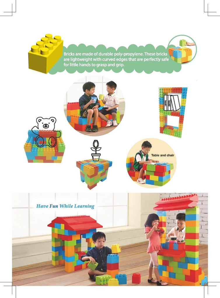 Massbricks Jumbo Plastic Building Blocks 86 Pieces