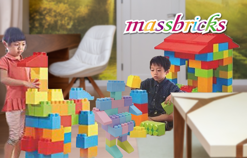 Image of Massbricks Jumbo Plastic Building Blocks 86 Pieces