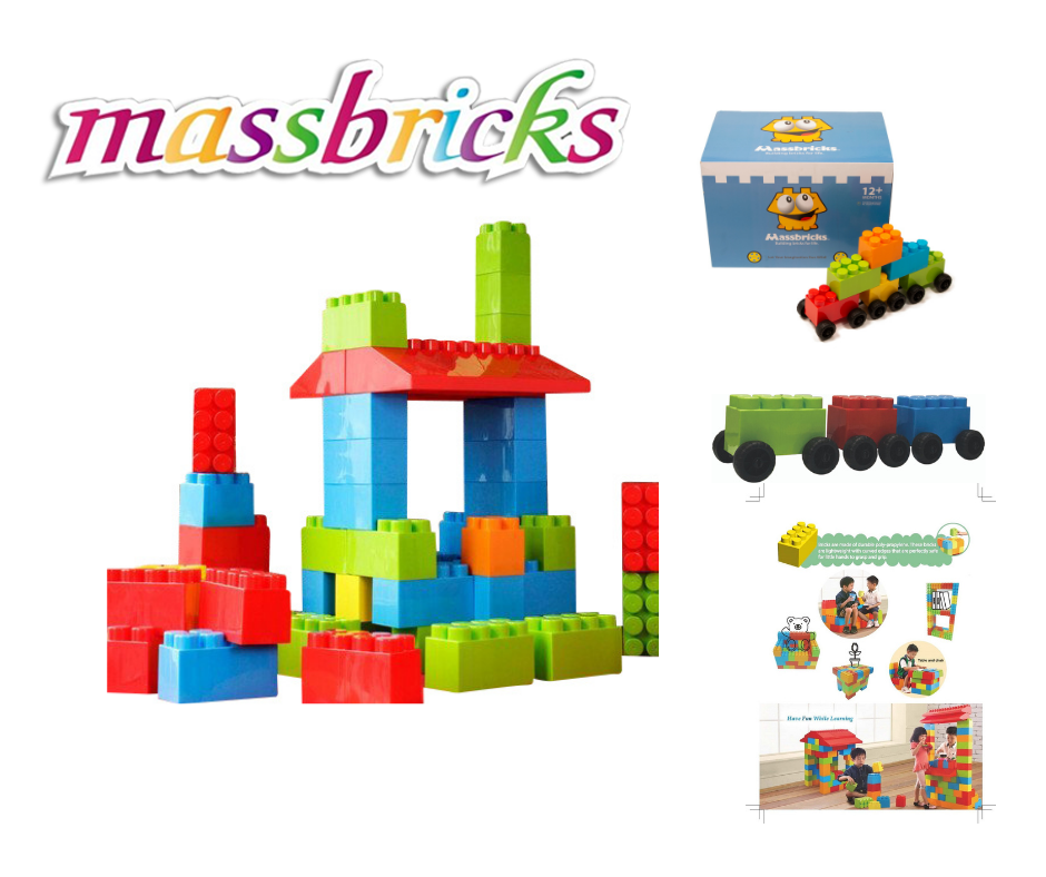 Massbricks Jumbo Plastic Building Blocks 86 Pieces