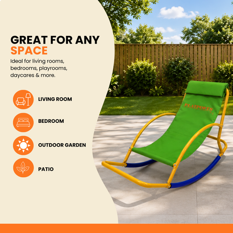 Image of PLATPORTS Rocking Chair Seesaw Extra Large – Sensory Balance Chair for Kids, Indoor Outdoor Rocker for Autism, ADHD, Focus & Relaxation