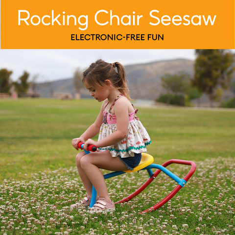 Image of PLATPORTS Kids Indoor Single Rocking Seesaw, Safety-Stable Wide Base Rocker for Ages 3 4 5 6
