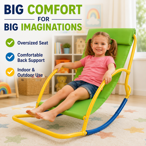 Image of PLATPORTS Rocking Chair Seesaw Extra Large – Sensory Balance Chair for Kids, Indoor Outdoor Rocker for Autism, ADHD, Focus & Relaxation