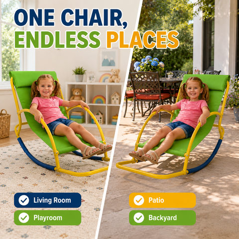 Image of PLATPORTS Rocking Chair Seesaw Extra Large – Sensory Balance Chair for Kids, Indoor Outdoor Rocker for Autism, ADHD, Focus & Relaxation
