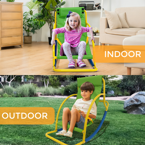 Image of PLATPORTS Big Recliner Chair Oversized - Living Room Chairs - Kids Saucer Chair Seesaw - Toddler Chaise Lounge Reading Chair - Playground Equipment for Home - Backyard, Daycare