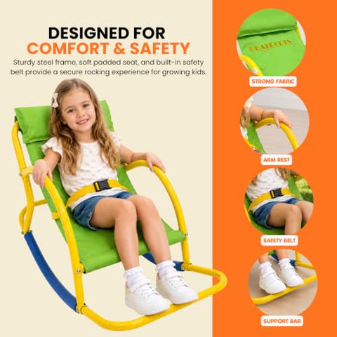 Image of PLATPORTS Big Recliner Chair Oversized - Living Room Chairs - Kids Saucer Chair Seesaw